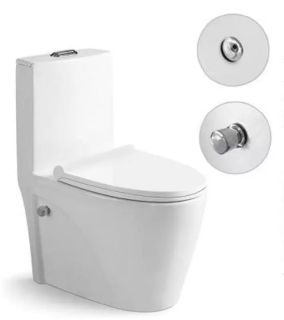 Унитаз-компакт SantiLine SL-5012SM-BD с функцией биде и встроенным смесителем белый